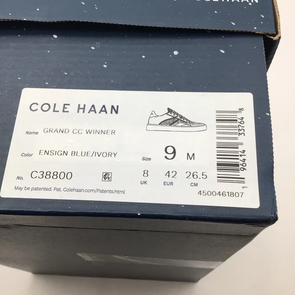 Cole Haan Grand CC Winner Mens‎ Size 9 Blue Ivory Low Top Sneakers C38800 NEW